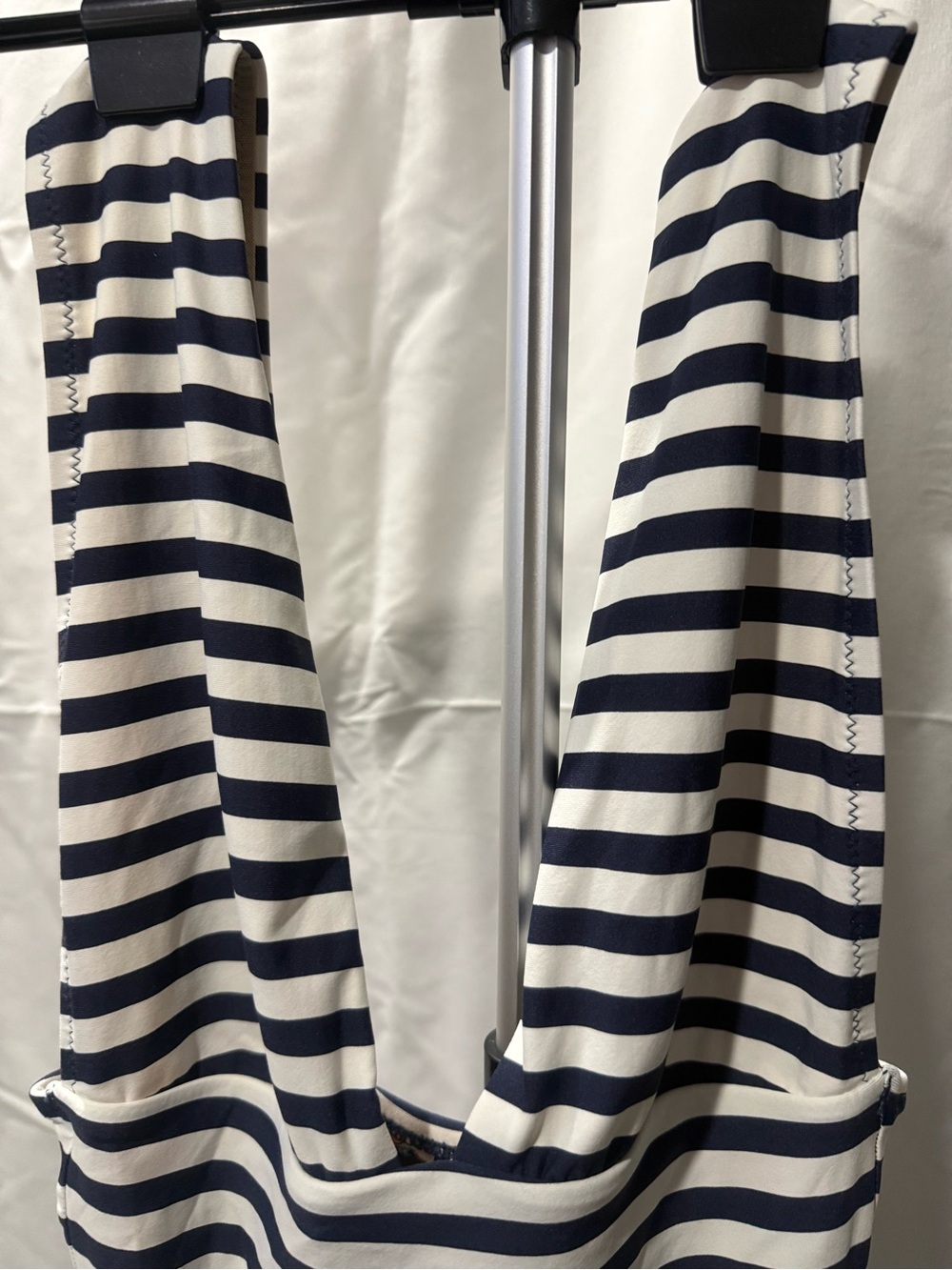 J. Crew Navy and White Striped Swimsuit with Nude Lining - Picture 2 of 6
